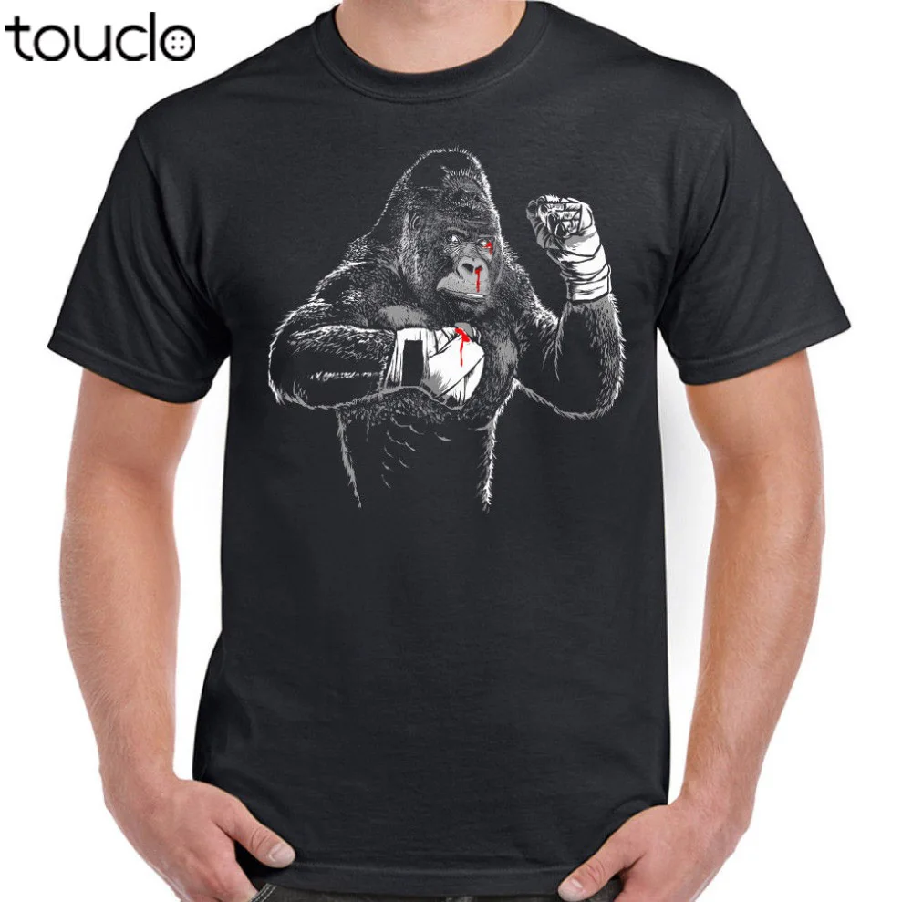 

Boxing Gorilla Men Funny T-Shirt Mma Muay Thai Kick Boxing Training Top Men New Short Sleeve Hipster Male Tees Shirt Unisex