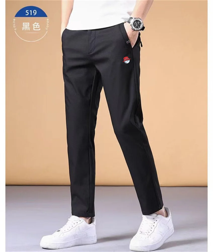 

Men's Golf Pants High Quality Slim Fit Men's Elastic Waist Pants Elastic Soft Quick Drying Business Casual Men's Pants