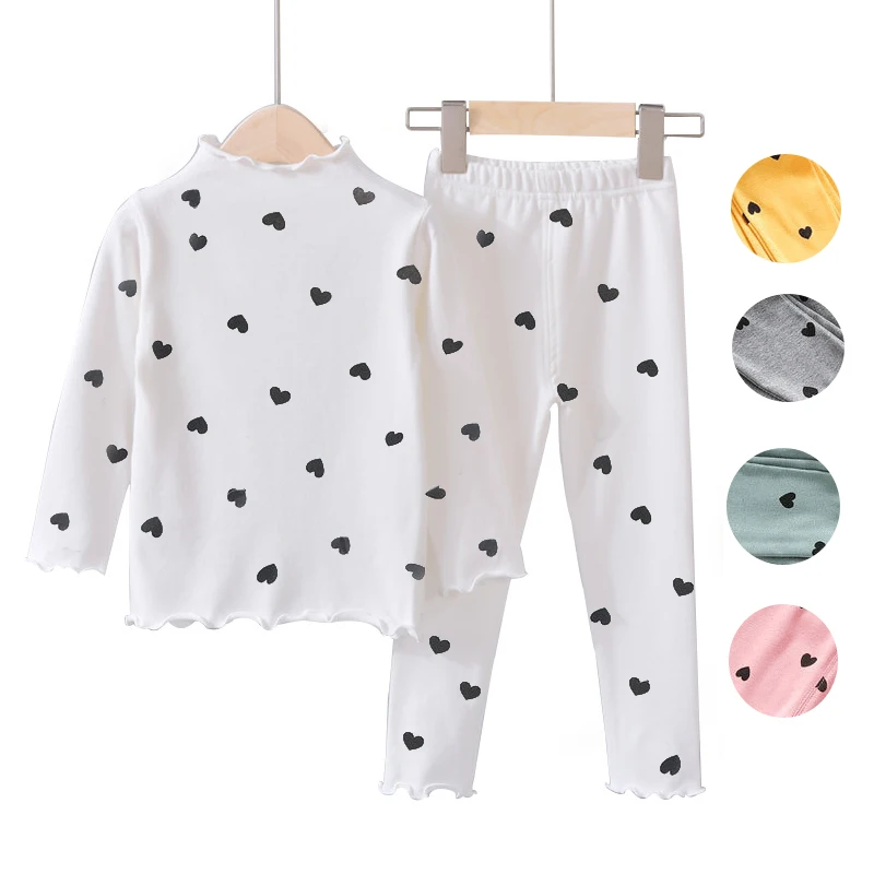 Spring Girls Pajama Sets Slim Leggings And Top Tees For Baby Girl Cotton Pants T-shirts Children Underwear Toddler Sleepwear