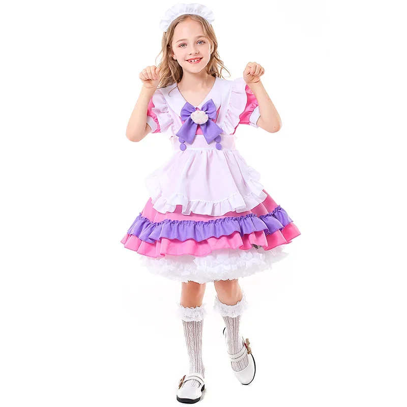 Pink Purple Cute Maid Cat Claws Sweet Lolita Dress