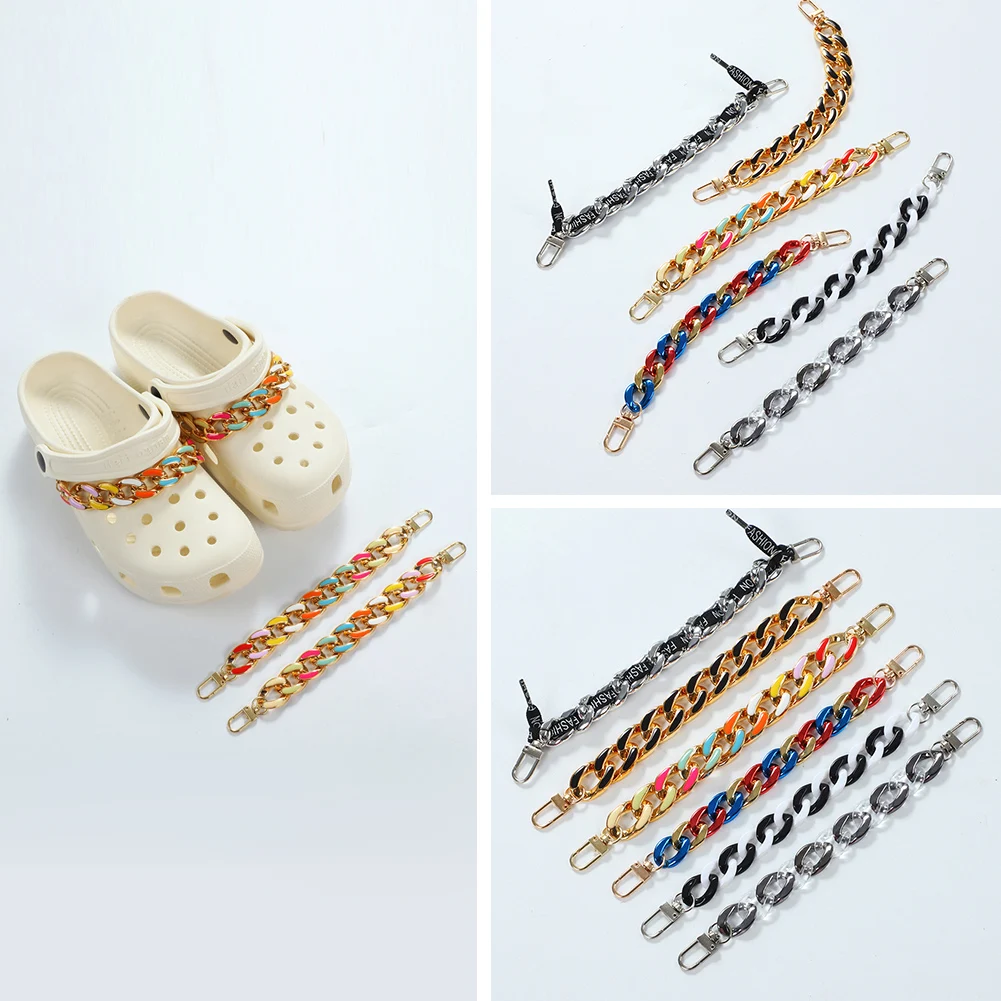 

2022 New Fashion Charms Shoe Chain Accessories DIY Detachable Decorations Decoration Shoelaces Chain 1PCS