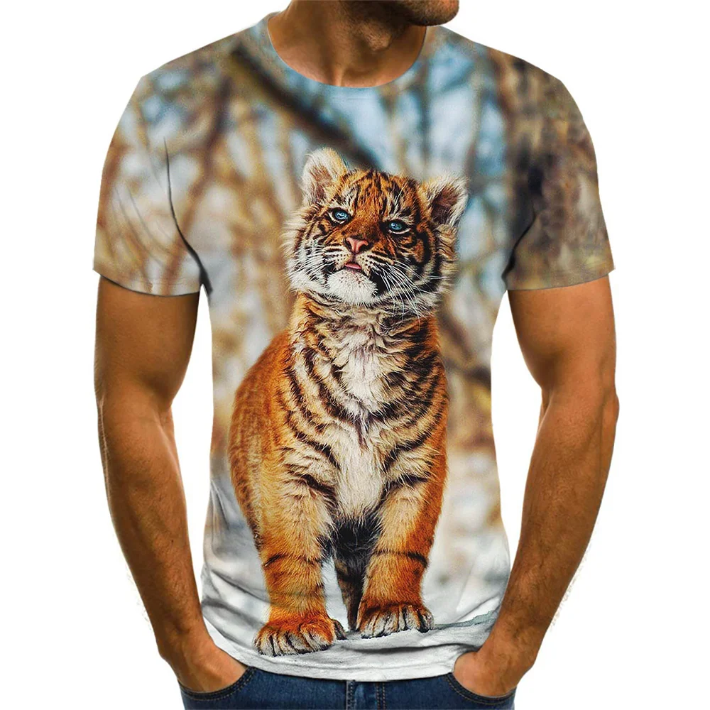 

Anime T-Shirt Super Large Short Sleeve Tiger 3D Print T-Shirt Boys And Children Men's And Women's T-Shirt Summer Wear