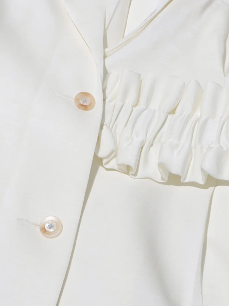 ZMEENNA плиссированные с поясом Асимметричные Лоскутные однобортные женские