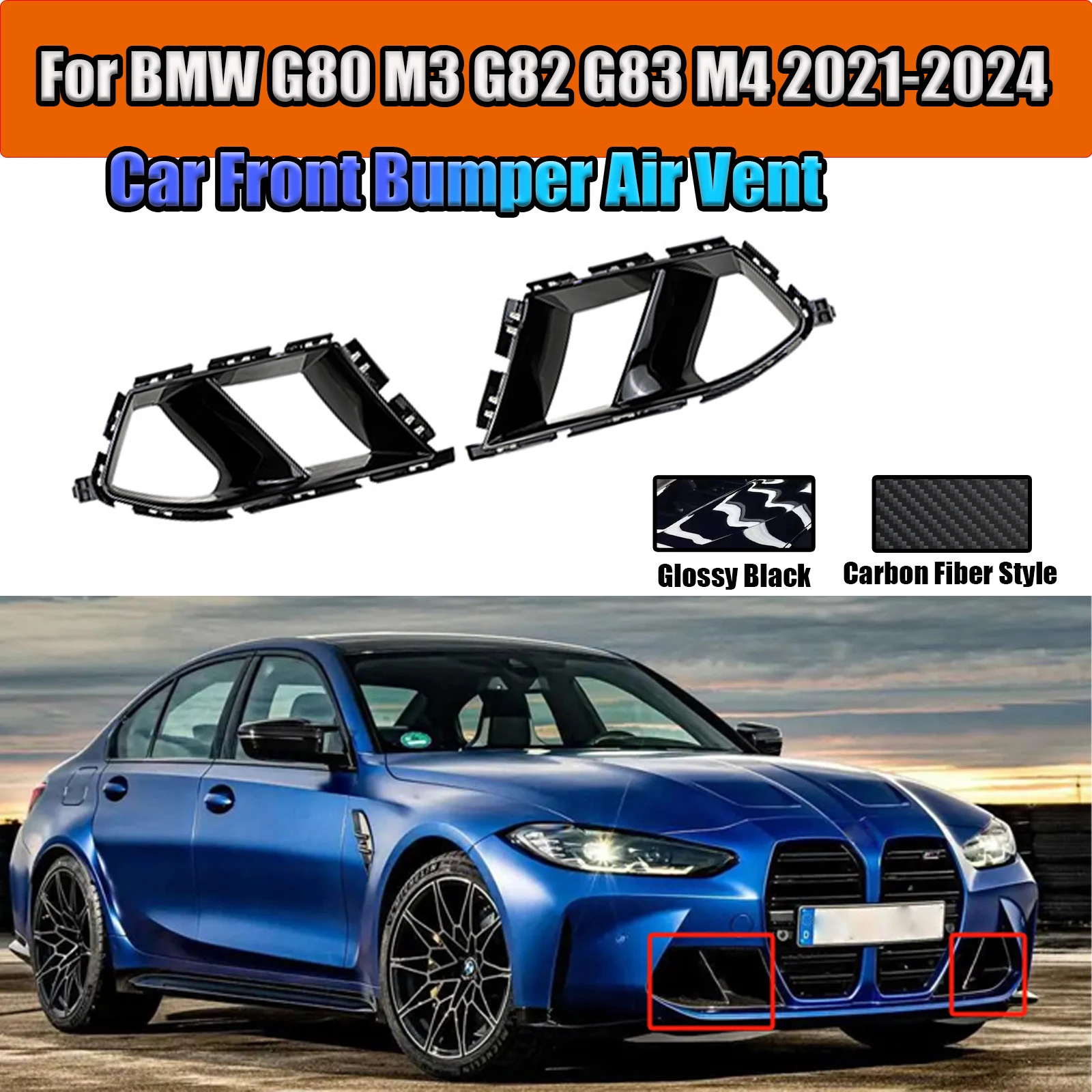 Для BMW G80 M3 G82 G83 M4 2021-2024 гг. Передний бампер автомобиля крышка вентиляционного