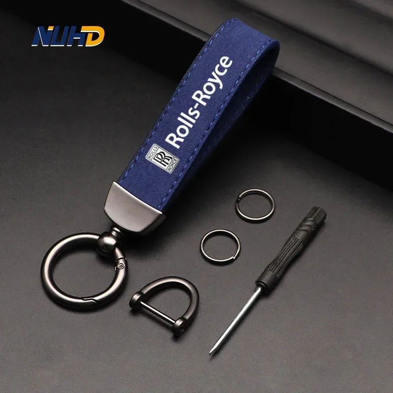Замшевый автомобильный брелок для Rolls-Royce Lamborghini Bentley Ferrari Maybach McLaren, брелоки, металлические аксессуары для защиты от потерь