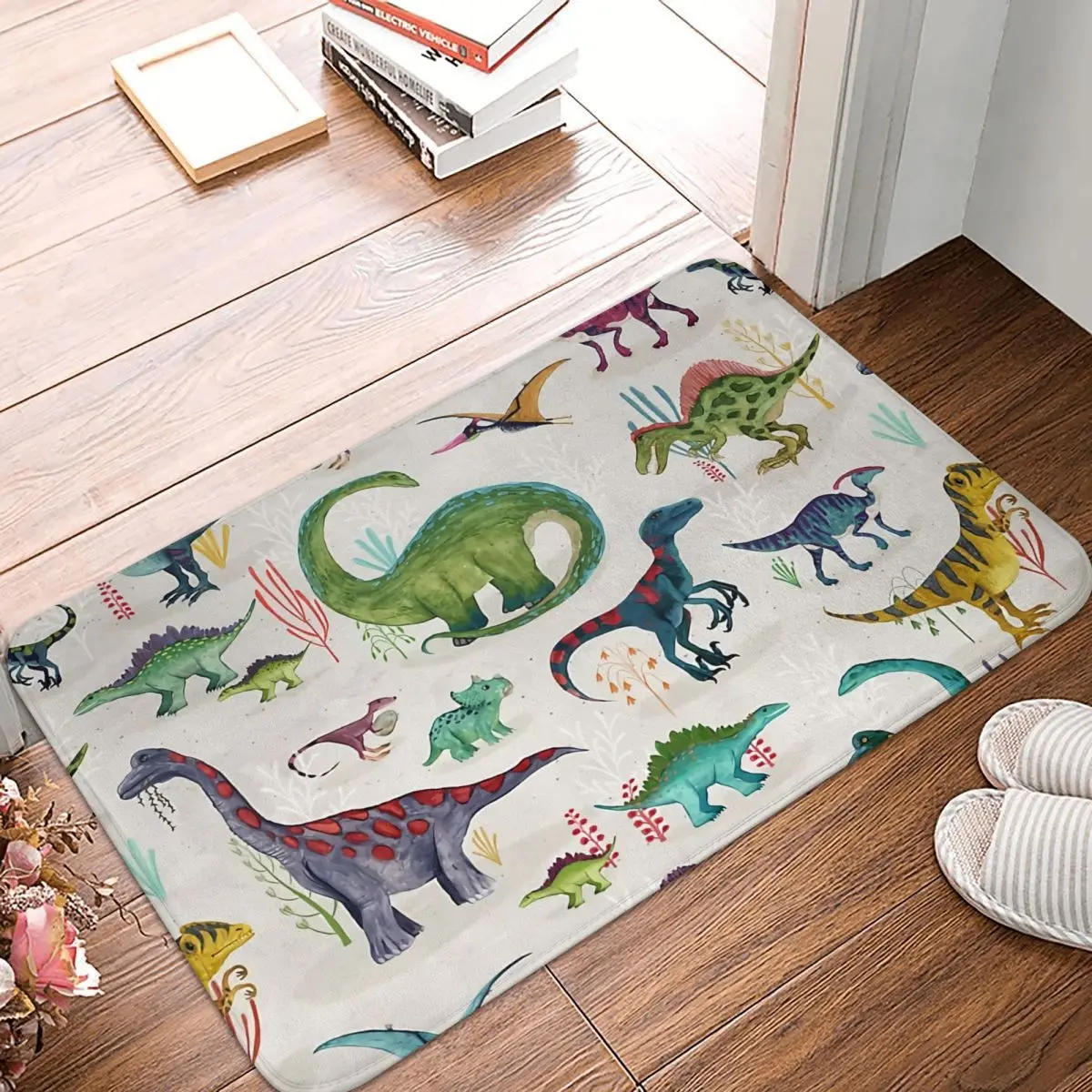

Big Animal Non-slip Doormat Bright Dinosaurs Bath Bedroom Mat Welcome Carpet Indoor Modern Decor