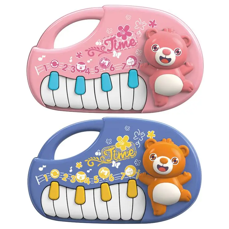 

Electric Keyboard Piano For Kids Musical Instruments Gift Toy Portable Cartoon Bear 8-Key electronic Piano For Beginner