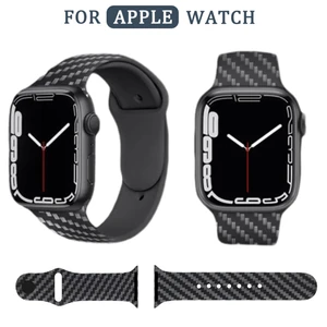 Imported Luxury Carbon Fiber Strap For Apple Watch Band 41mm 45mm 40mm 44mm 38/42mm Bracelet Belt For iWatch 