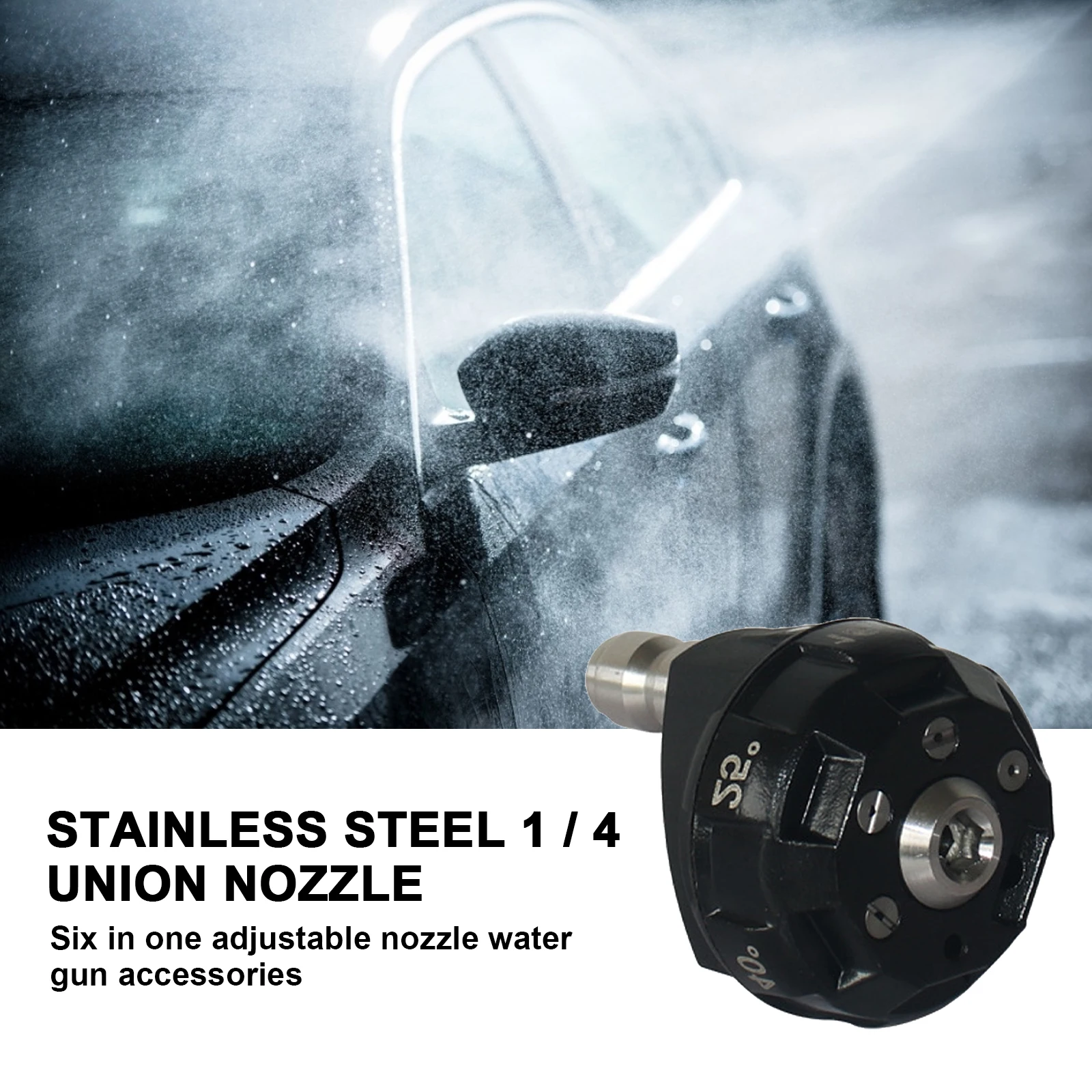 

6 In 1 Nozzle High Pressure Washer 0 15 25 40 65 Nozzle In One Piece G1/4 Male Connect Quick Realease Adaptor Car Washer Gun
