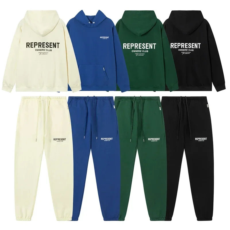 

REP Hoodies Sets High Quality Letter Printing Logo American Vintage Casual Fashion Tracksuit One Day Shipped Out