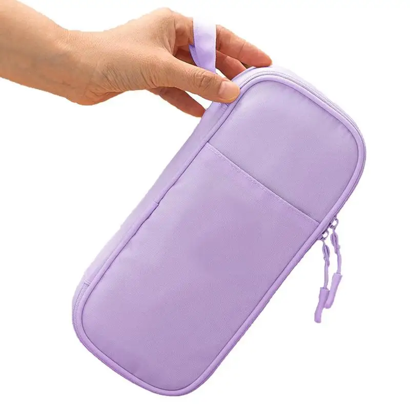 Box Simple Pencil Case Pouch Black Purple Light Green Pink P