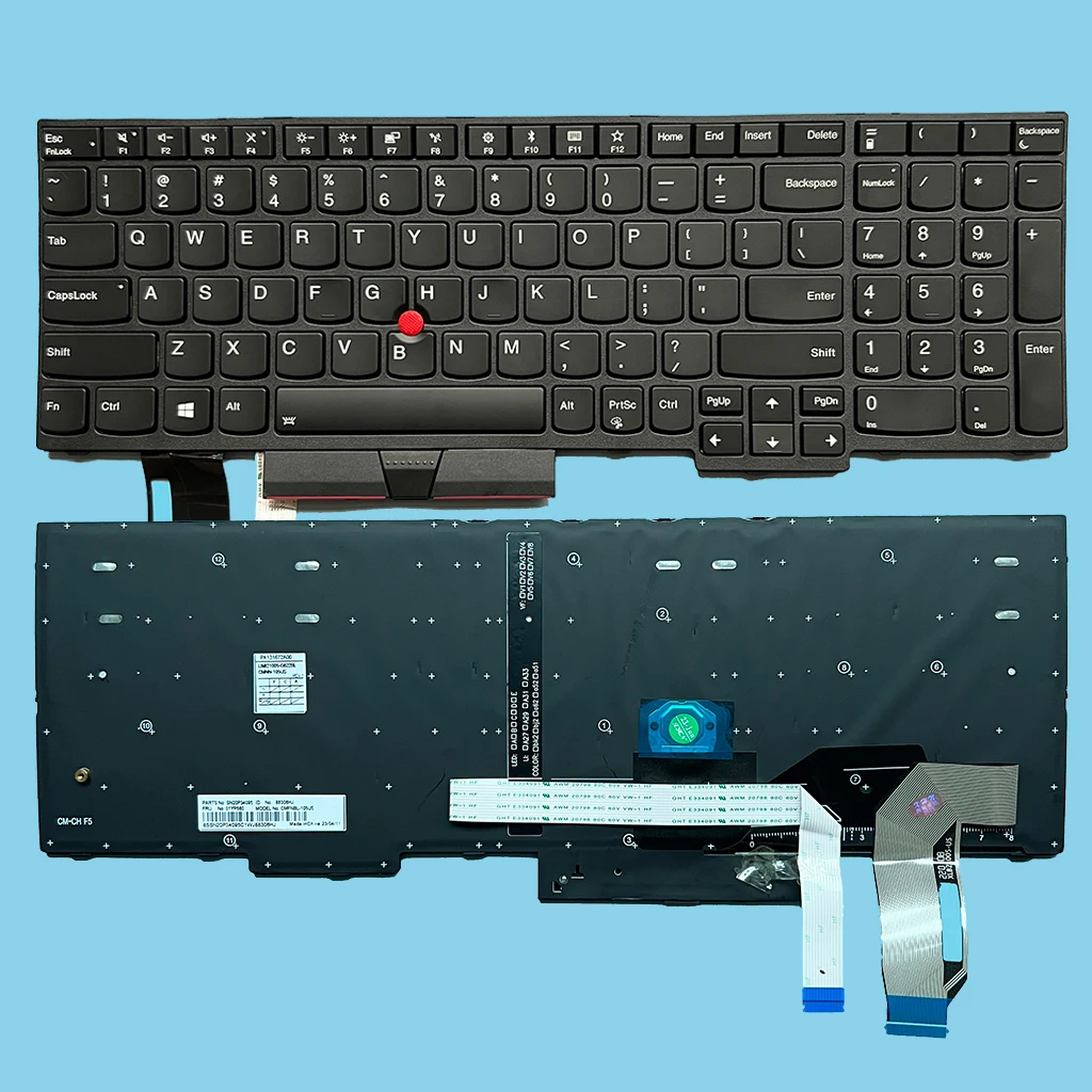

Клавиатура T590 с подсветкой для Lenovo Thinkpad E580 E585 E590 L580 L590 P52 P53 P72 P73 SN20P34095 01YP684 SN5372BL