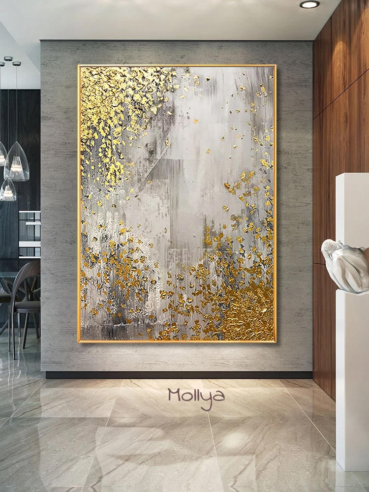 

100% Hand Painted Abstract Gold Art Wall Picture Oil Paintings On Canvas Modern Wedding Decor Wall Landscape For Living Room