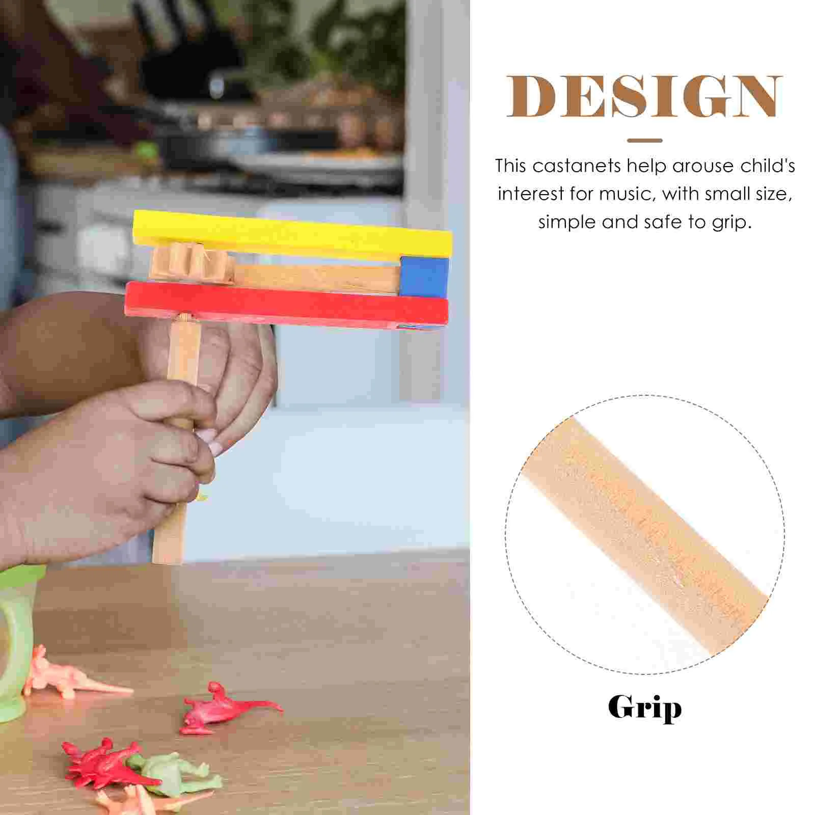 4 шт. деревянные кастаньеты хлопушки с длинной ручкой музыкальные инструменты
