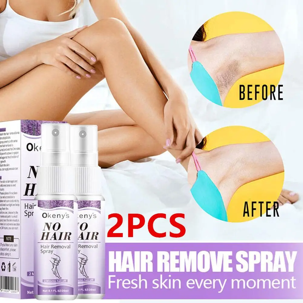 

2PCS Powerful Permanent Painless Hair Removal Spray Painless Armpit Legs Arms Hair Remover Inhibitor Depilatory Nourishing