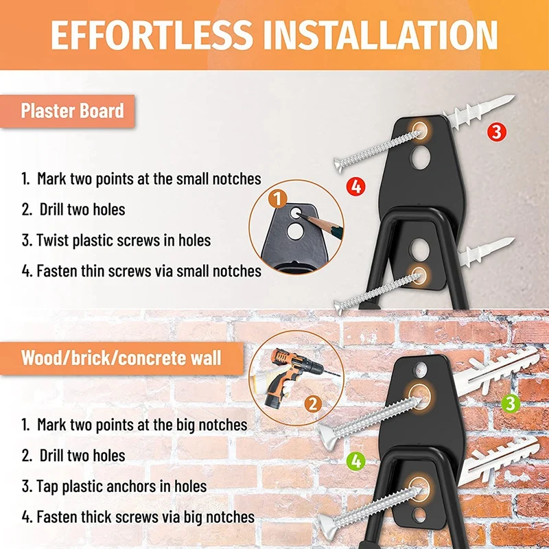 Гаражные крючки 4 шт. для гаражного хранения настенные гаражные подвесные