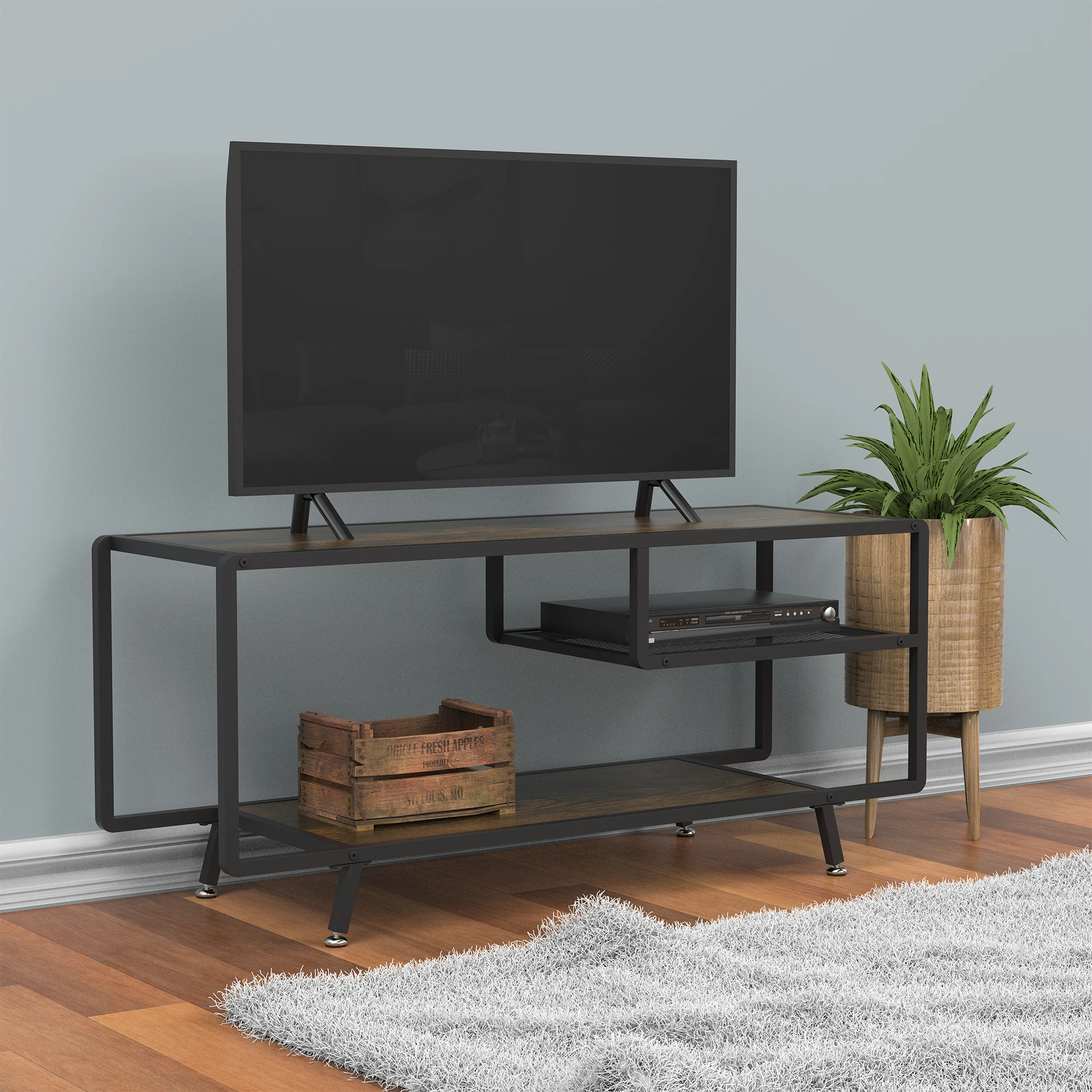For Home Entertainment Center Media Console Table W/open She