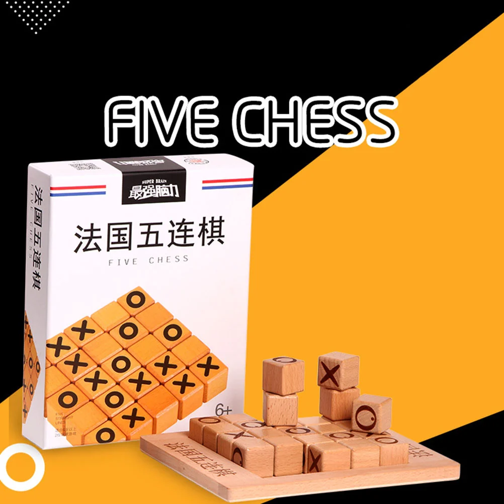 

French Five Chess Intelligent Chess Game Educational Chess For Kids Children (The Wood Color)