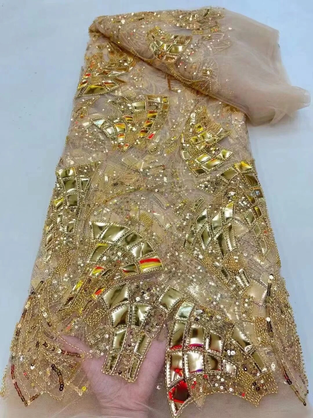 

2023 Высококачественная африканская нигерийская кружевная ткань, вышивка, тюль, чистый свадебное платье, гипюр, блестки для сетчатой ткани, 5 ...