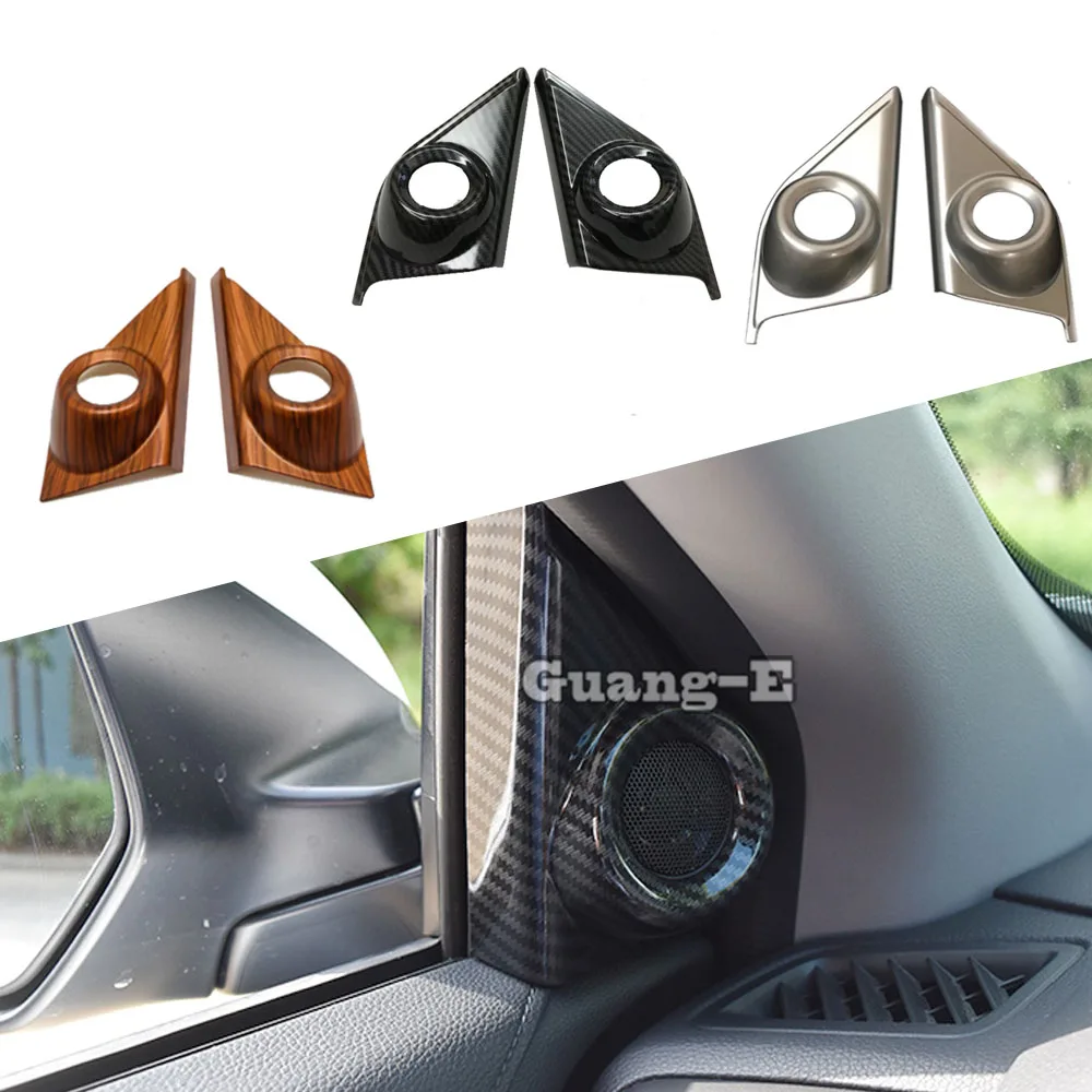 

For Honda CRV CR-V 2017 2018 2019 2020 car Carbon Fibre A column Audio Speak Window Windshield Side triangle trim part 2pcs