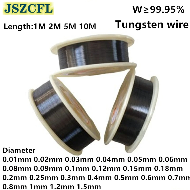 

High Purity 99.95% W Tungsten Wire Metal Diameter 0.01mm-1.5mm for Air purifier electrostatic precipitator Length 2M 3M
