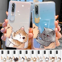 cute cat phone case for samsung s20 ultra s30 for redmi 8 for xiaomi note10 for huawei y6 y5 cover
