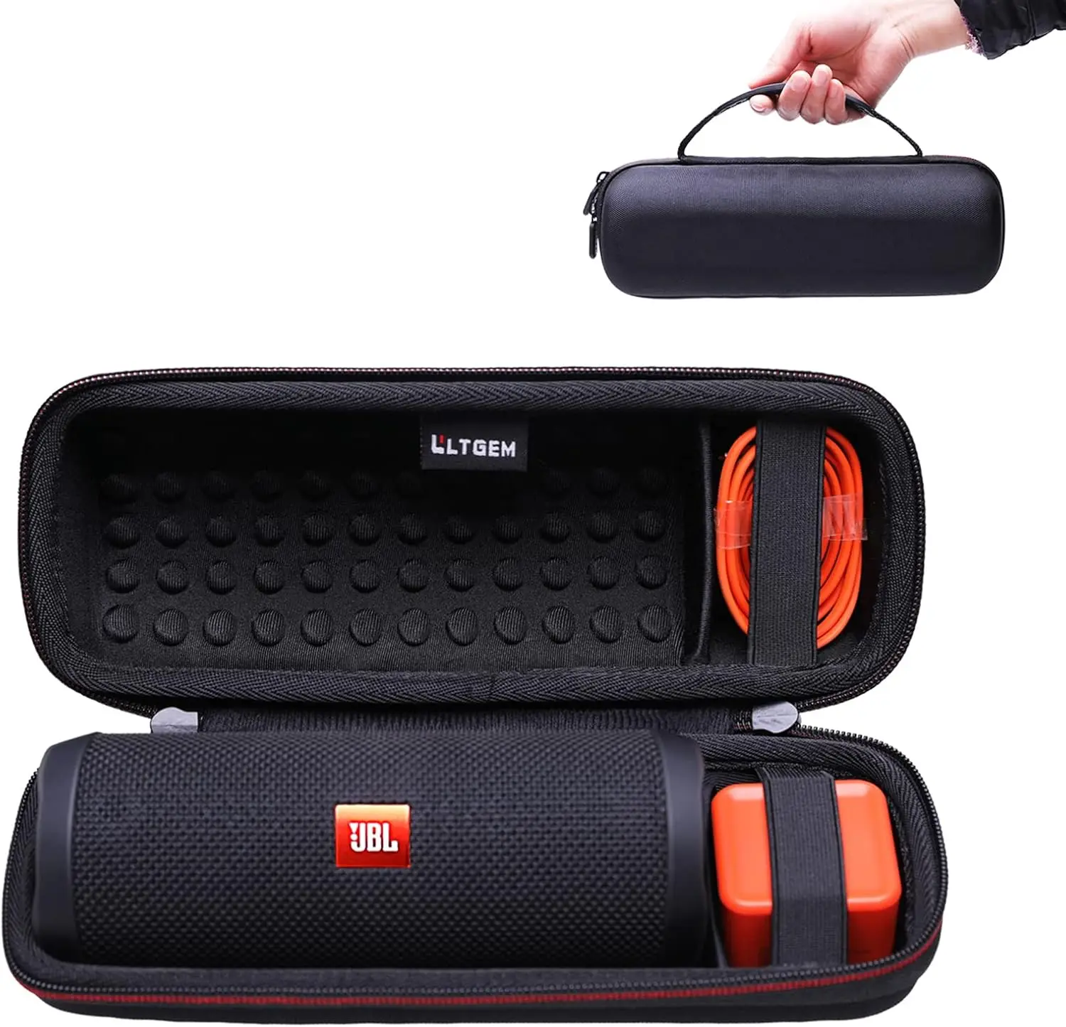 Фото Чехол LTGEM, совместимый с JBL Flip 7/5/6/Grip, водонепроницаемый портативный Bluetooth-динамик, офисная сумка для хранения и переноски Eva Travel. №3