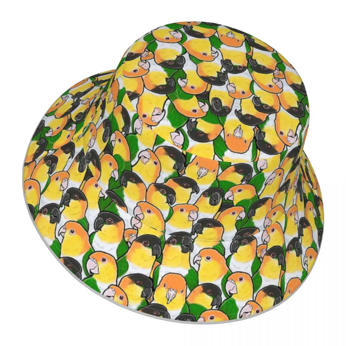 Caique Parrots reflective Bucket Hat Men Women Bucket Hat Outdoor Sunscreen Beach Hat Sun Hiking Fishing Cap