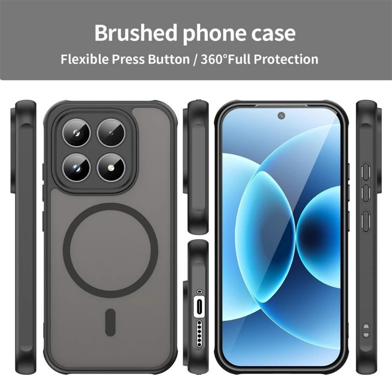 Фото Магнитный чехол для Xiaomi 17, модный матовый акриловый чехол с магнитной задней крышкой для беспроводной зарядки Magsafe, бампер-футляр №2