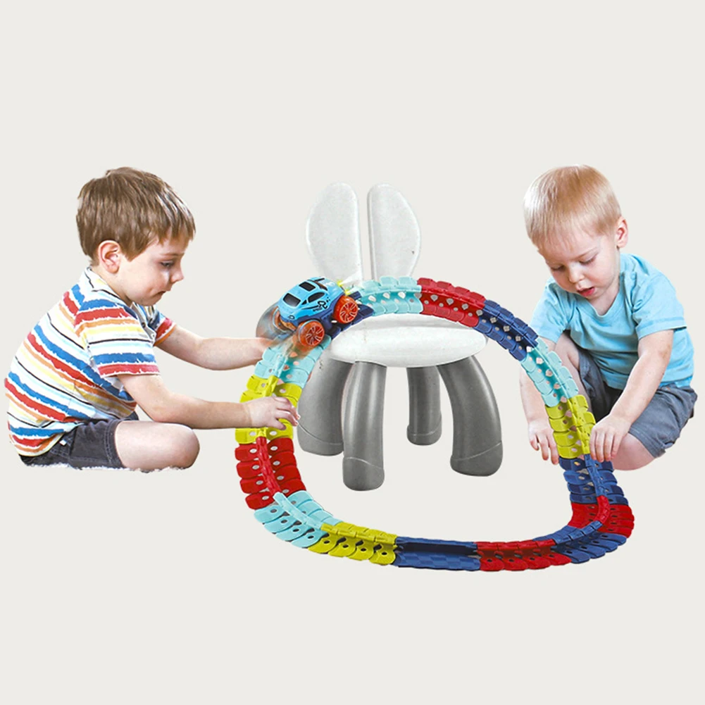

DIY Electric Climbing Rail Cars Light Educational Assembly Toys for Kids Children Christmas Birthday Party Gifts