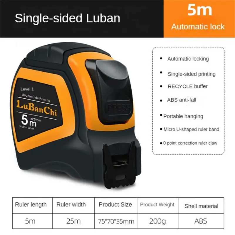 

Метрическая лента 5/7, 5 м, выдвижная линейка из нержавеющей стали, измерительная лента, антикоррозийный бытовой портативный измерительный инструмент для деревообработки