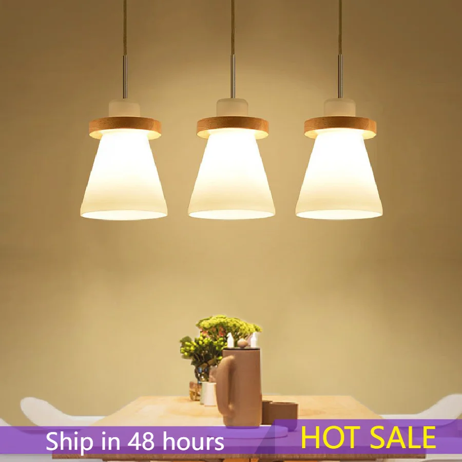

Скандинавская люстра в японском стиле, прикроватная лампа с 3 лампами для журналов и ресторанов, маленькая Современная Минималистичная обе...