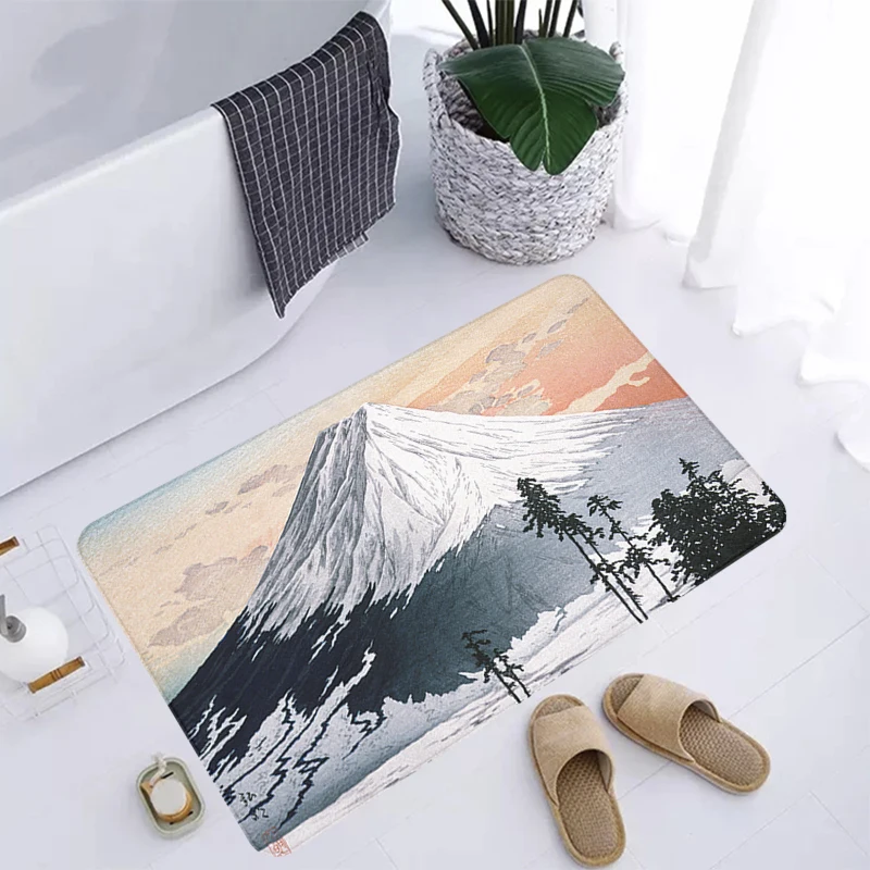 

Mount Fuji Kitchen Mat Bath Anti Hallway Rug Long Corridor Carpet Living Room Rugs Doormat Entrance Door Non-slip and Washable