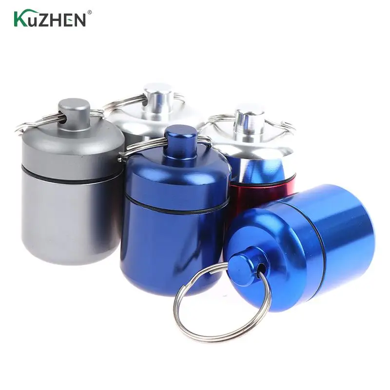 

42*27mm Aluminum Waterproof Medicine Pill Box Case Bottle Holder Container