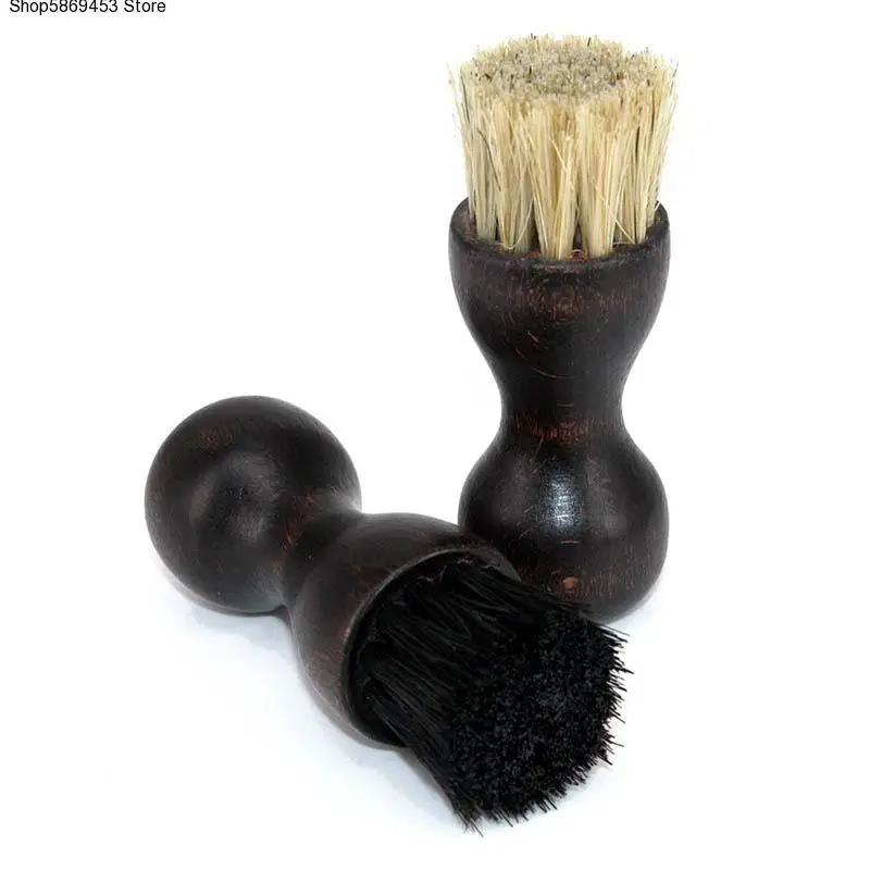 

Leather Shoes Supplies Buffing Brush Portable Boot Shoes Brush Wood Handle Home Cleaning Tool 1 PC Mini Hog Bristle Brushes