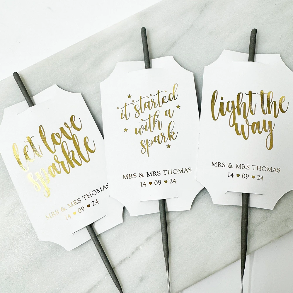 Фото Personalised 50pcs Ticket Wedding Sparkler Tags for  Engagement Parties party anniversary Custom Wedding Firework Sparkler Card №4