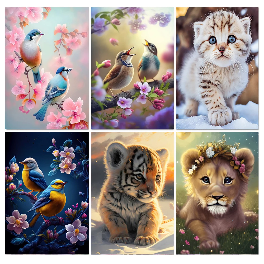 

Бриллиантовая живопись животное, Лев, тигр 5D «сделай сам», Набор для вышивки крестиком, круглая вышивка, мозаика ручной работы, искусство, рукоделие, домашний декор, подарок