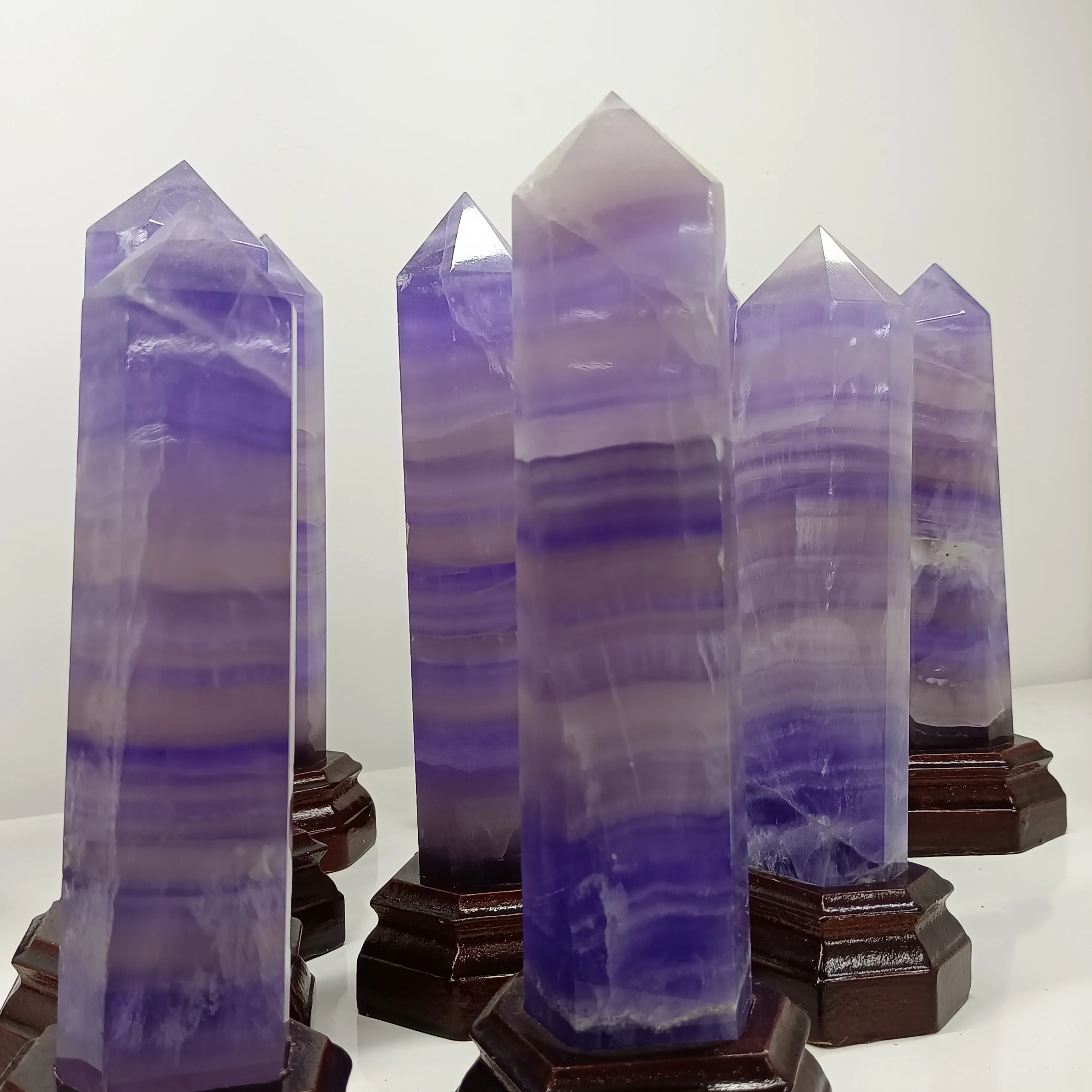 

Natural Purple Fluorite Column Crystal Energy Ore Home Office Decoration Craft Gifts Mineral Reiki Spirit Healing