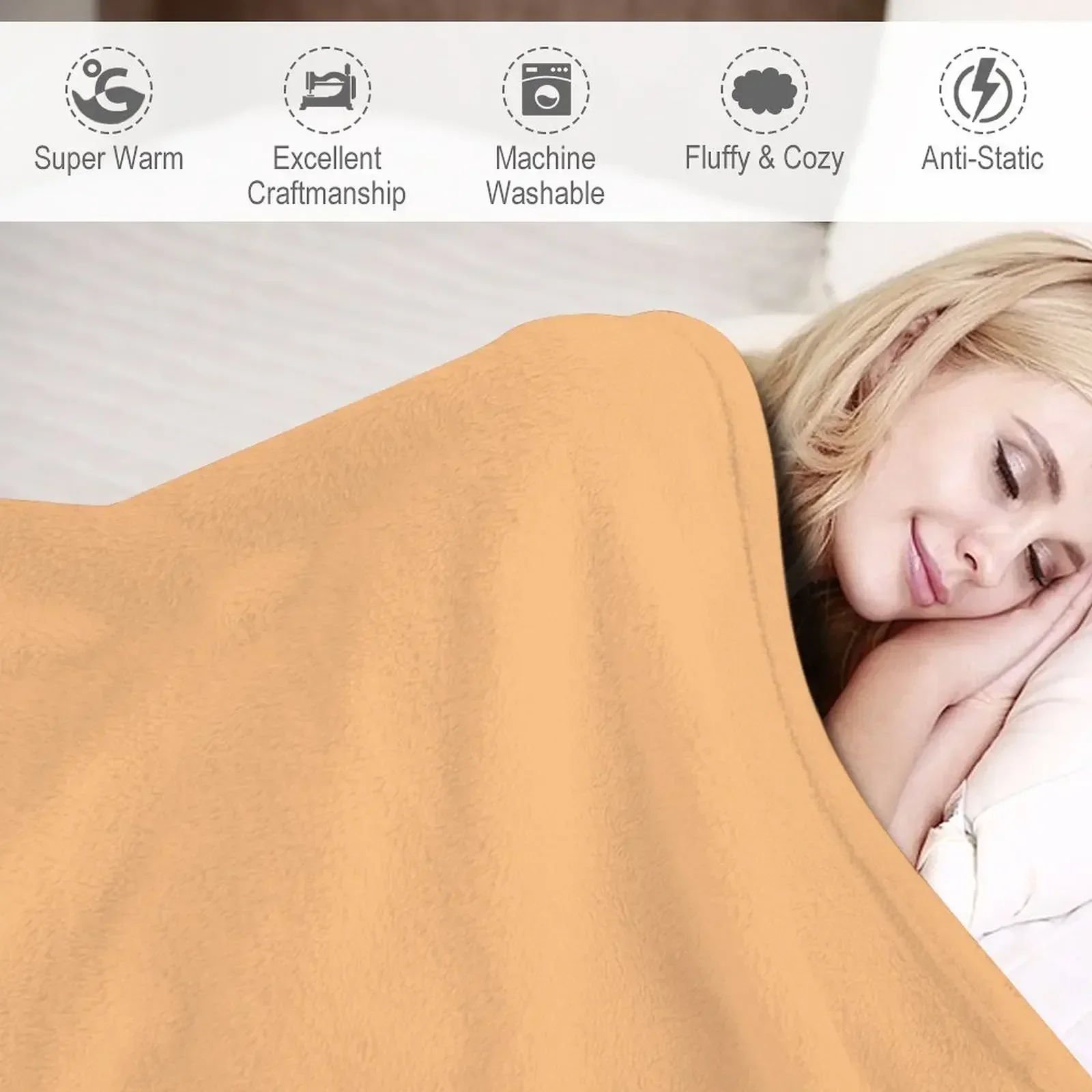 520. Мягкое абрикосовое одеяло из меховой фланелевой ткани одеяла для косплея в