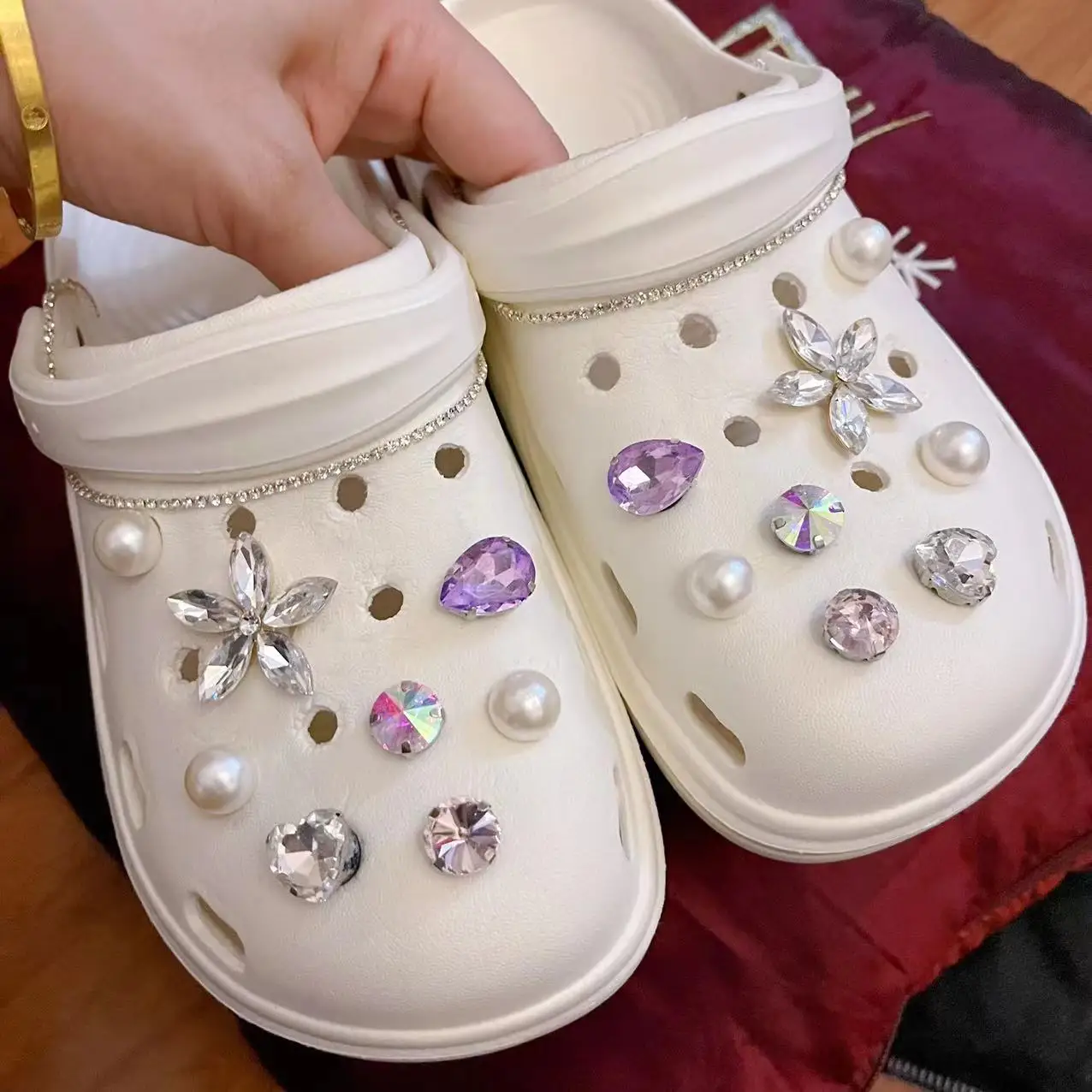 New Fashion Crystal Diamond Shoe Buckle for  Croc Shoe  Accessories Detachable Decorations Women Gifts