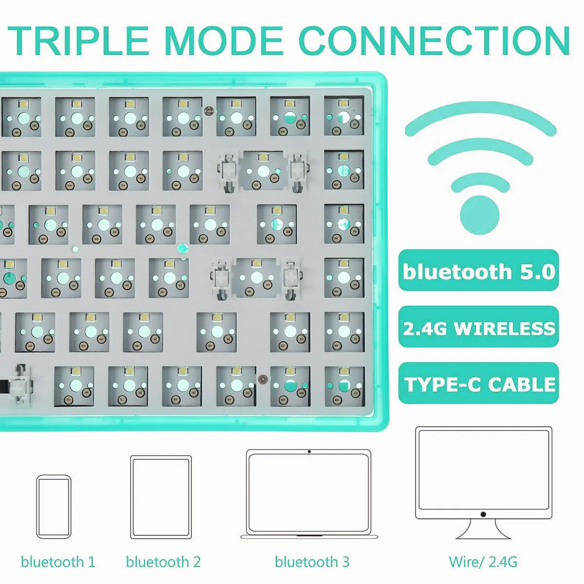

Клавиатура Feker JJK84, bluetooth 5,0/Type-C, 2,4 ГГц