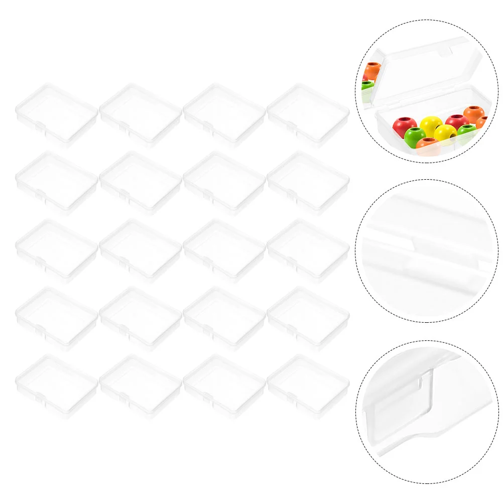 

30 pcs Clear Plastic Storage Containers with Lids Empty Hinged Lid Storage Boxes for Beads