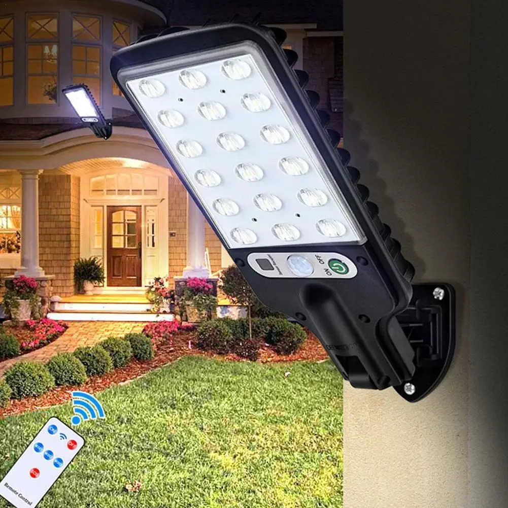 

СВЕТОДИОДНЫЙ Уличный настенный светильник на солнечной батарее, водонепроницаемый светильник с датчиком движения, уличная лампа для безоп...