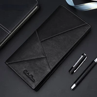 2022 genuine leather wallet for men vintage long splicing bifold man purse credit card holder with zipper coin pocket money bag