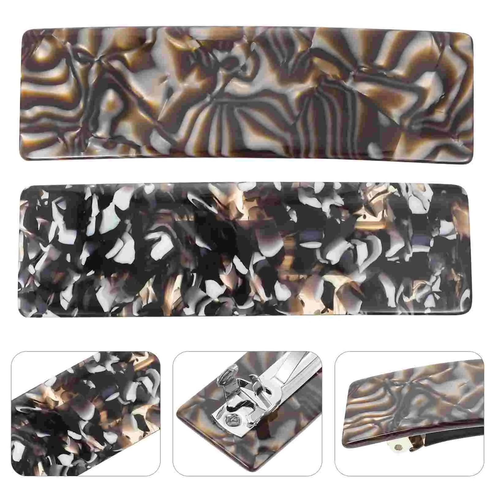 

2 Pcs Slotted Spring Clip Alloy Hair Clips Hairpin Accessories Fashion Barrettes Thick Hairpins Girls Women Acrylic