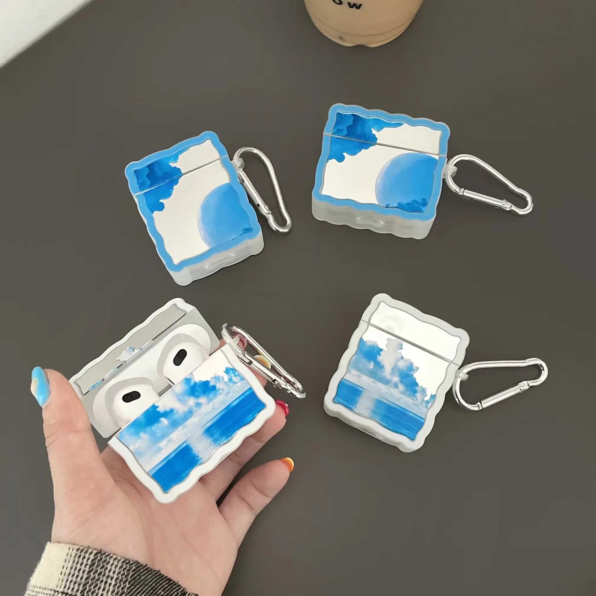 

Silicone Case For AirPods 1 2 3 Sky Could Cover Airpods Clouds Keyring Soft Case For Airpods Pro KeyChain Funda чехол для Airpod