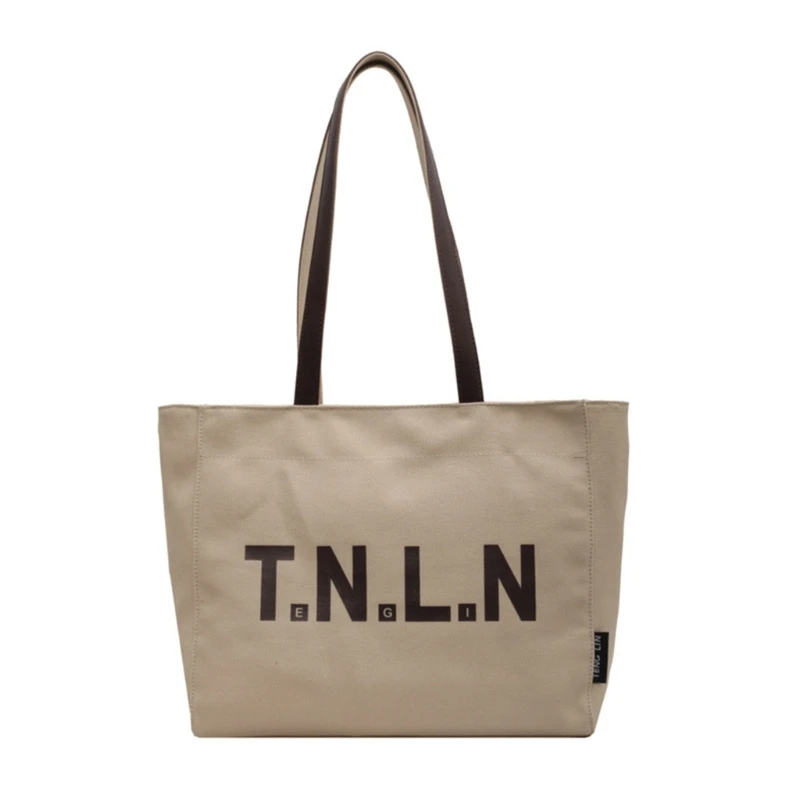 

CanvasTote Bag for Girl Women Casual Shopper Bags Handbag Large Capacity Shoulder Bag with Letter Pattern Lady Purse 517D