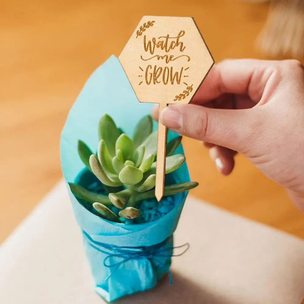 

Прочная Цветочная этикетка, долговечное деревянное искусственное украшение для сада, для идентификации, домашний декор, 10 шт. этикеток для растений