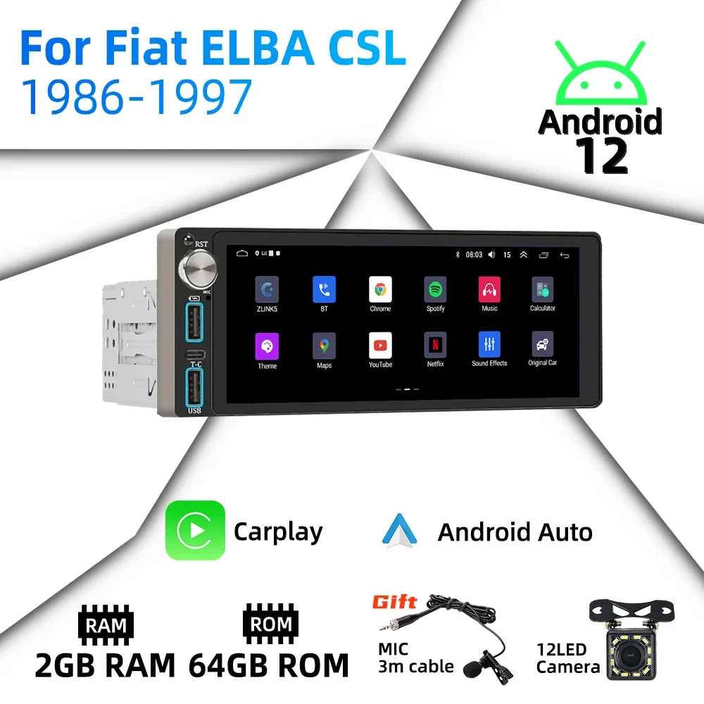 6 86 "экран Android автомобильный мультимедиа для Fiat ELBA CSL 1986-1997 1 Din радио стерео