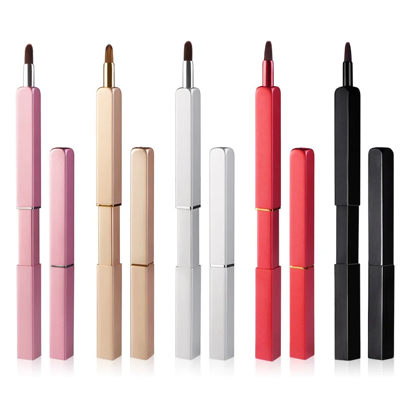 1PC Portable Lipstick Lip Gloss Brush Retractable Adjustable with Protect Cap Make Up Brushes Cosmetic Tools for Women Makeup | Красота и